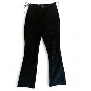 Vintage Black Polo Ralph Lauren Suede Leather Tie pants